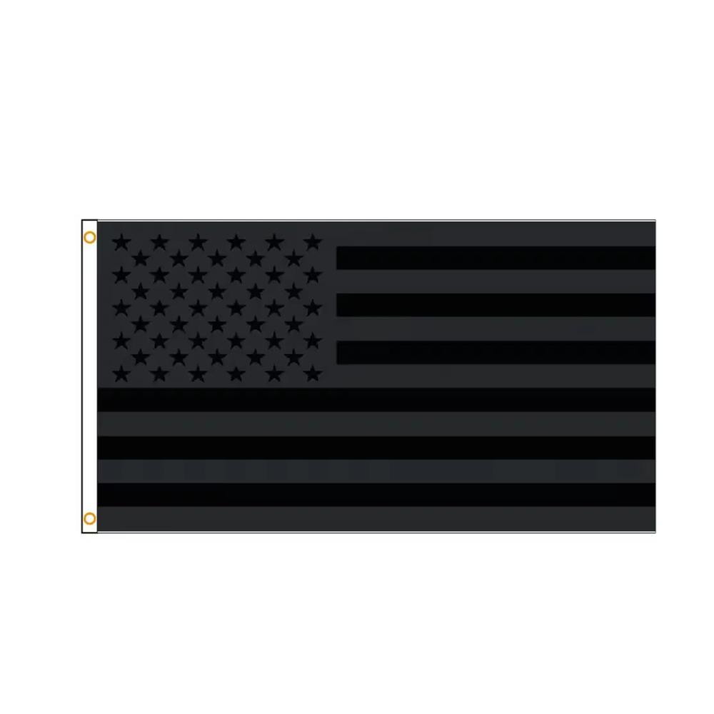 Ganzschwarze Amerikanische Flagge US-Flagge 3x5FT 2x3FT Blackout Amerikanische Flagge für Außen-Innen-Dekoration, Garten, Wand, Auto, LKW 90 x 150cm