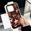 HOT Luxury Ins Colored Star Leopard Lichee Leather Phone Case For iPhone 17 16 15 14 13 12 11 Air Pro Max Plus X XR XSMax