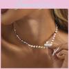 Trendy Colorful Beaded Imitation Pearl Necklace For Women Stylish Geometric Design