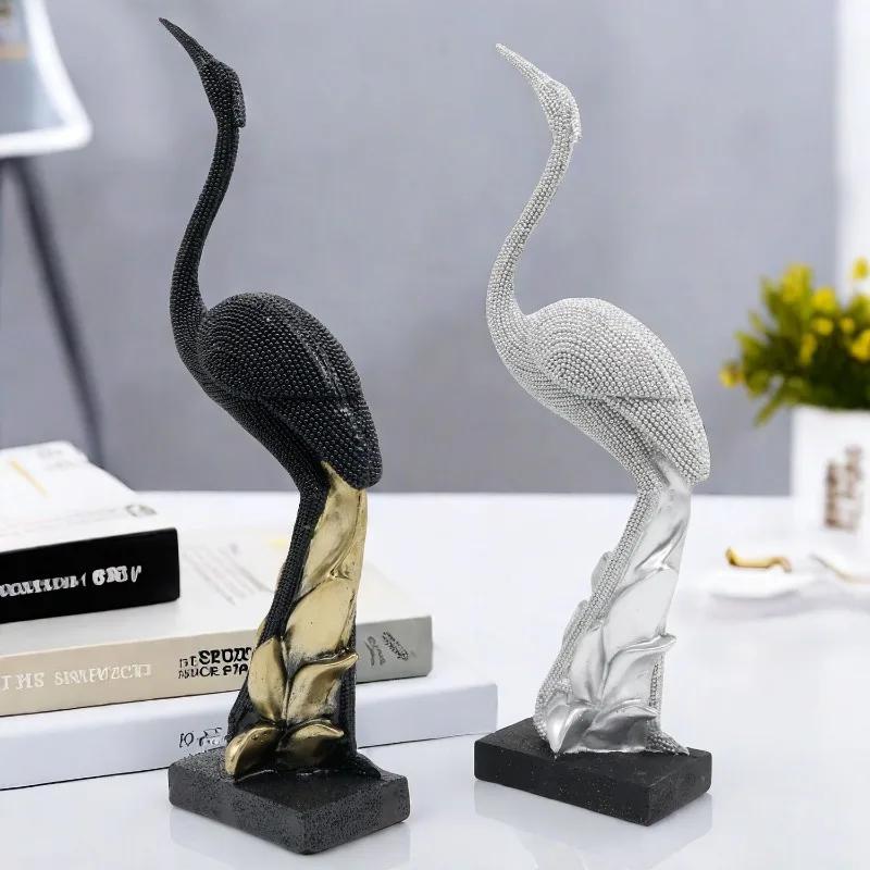 Europäischer Stil Kran Ornamente Wohnzimmer Heimdekorationen Cartoon Modern Leichter Luxus Hochwertiges Harz Geschenke
