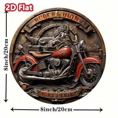Handmade Metal Tin Art Painting Home Decor Wall Plaque 20x20cm