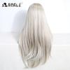 Noble Lace Front Wig Cosplay Straight Lace Wig 30 Inch White Wig Lace Part Wig For Women Synthetic Lace Front Heat Resistant Wig