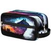Bohemian Pattern All Over Print Makeup Bag Durable Polyester Multi Pocket Pouch for Travel Cosmetic and Stationery Use