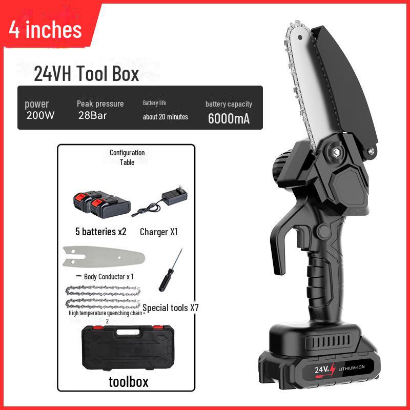 High-Power Rechargeable Handheld Electric Chainsaw for Tree Pruning and Logging