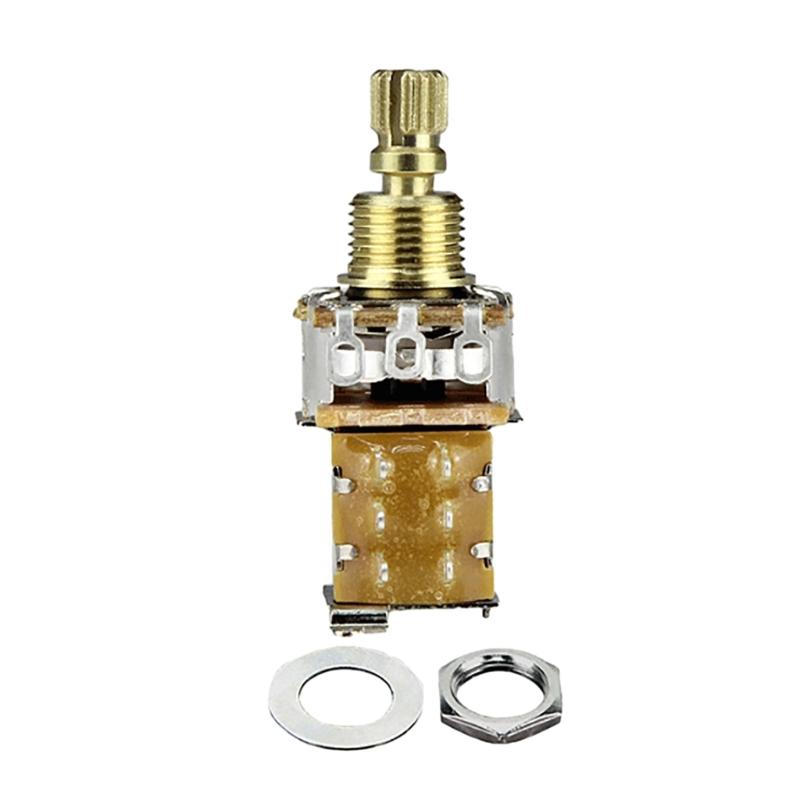A250K B250K A500K B500K Mini Switch Potentiometer Linear Taper Pots Split Shaft Guitar Control Push Potentiometer Set