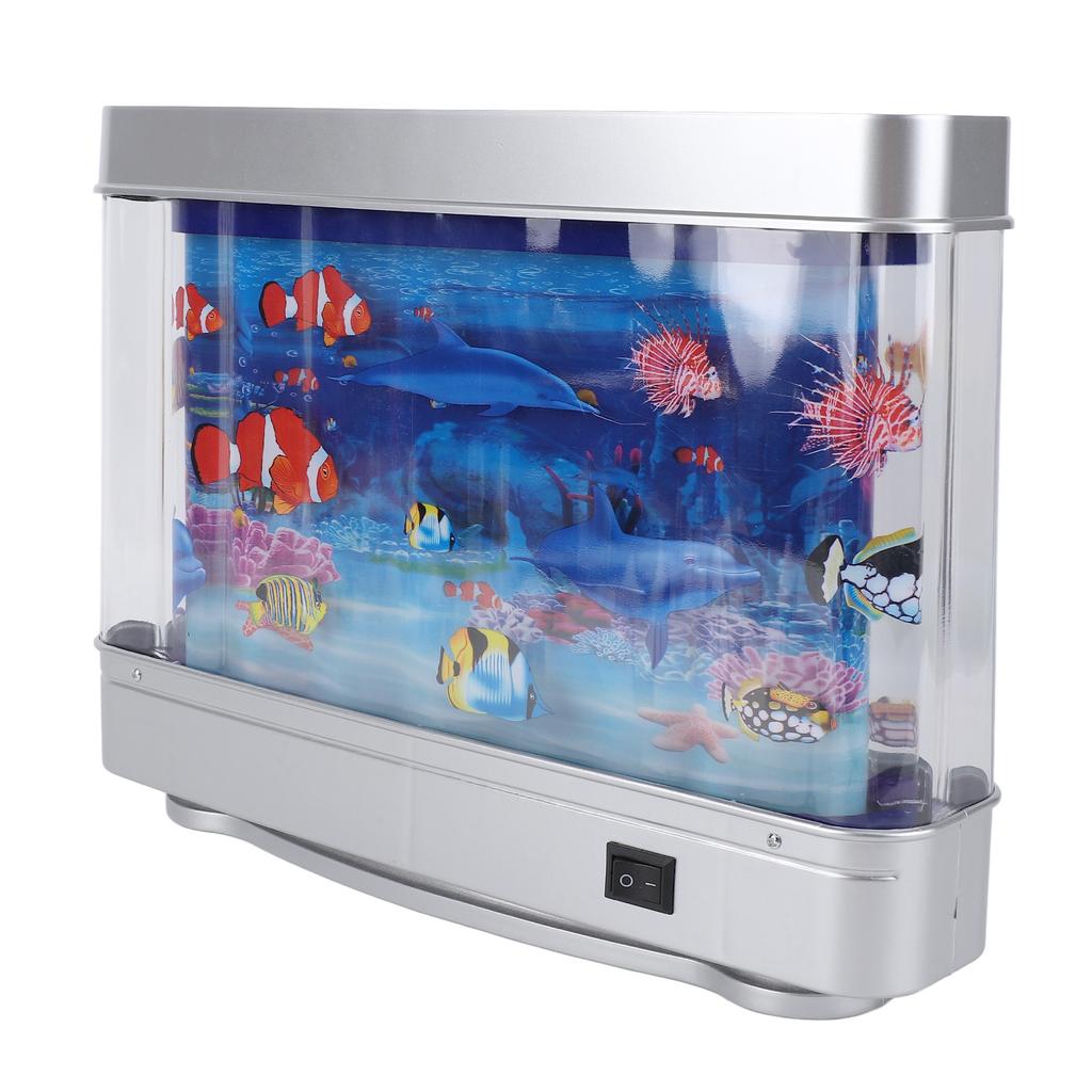 Artificial Fish Tank Decorative Lamp Lifelike White Light Aquarium Desk Lamp Night Light with Moving