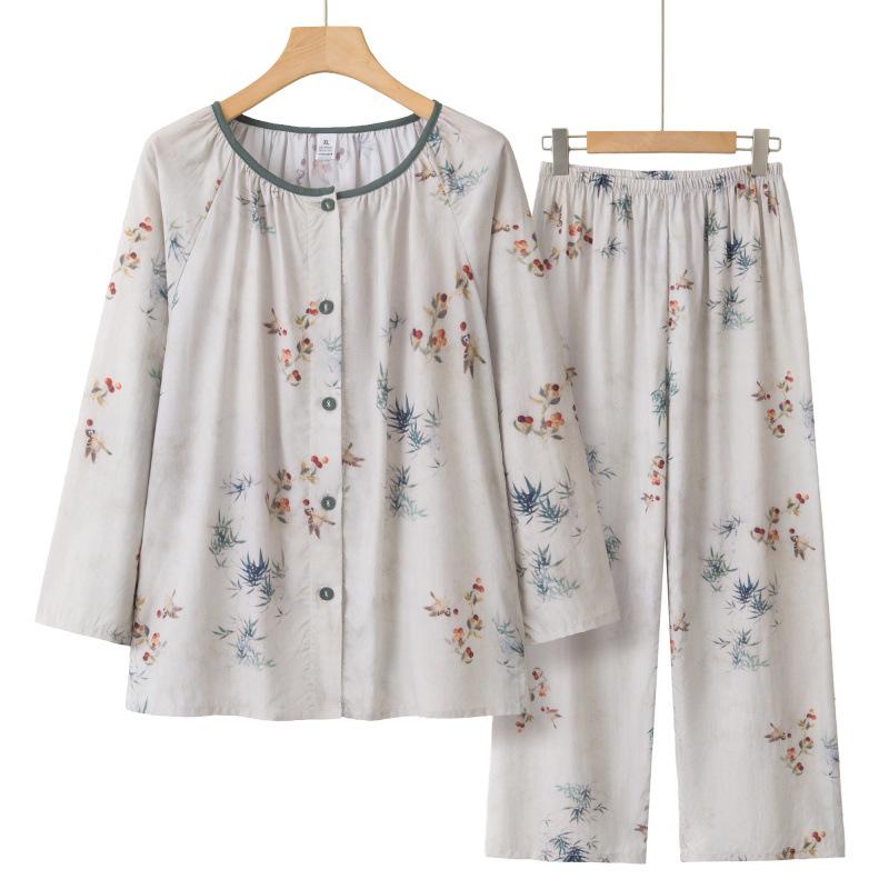 

Mid-Aged Women s Stylish Summer Round Neck Cardigan – Skin-Friendly for Grandma XXL (for 105-125 jin)