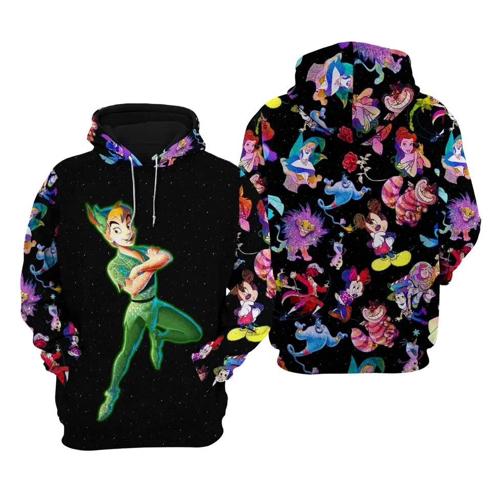 2026 Spring and Autumn New 3D Printing Cartoon Peter Pan Unisex Couple Hoodie Children's Street Leisure Sports Large Pullover