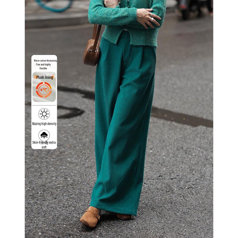 Demana Women s Plush Wide-Leg Casual Pants M