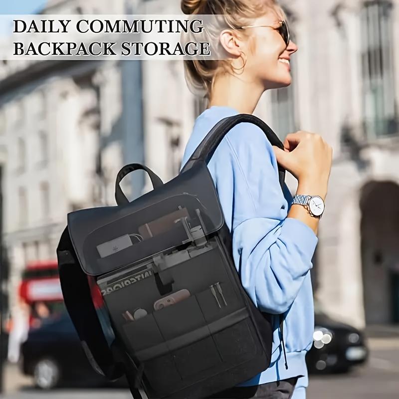 Felt Multi-Compartment Backpack - Vertical Organizer Insert with Structured Lining, Durable Shoulder Bag for Office/School