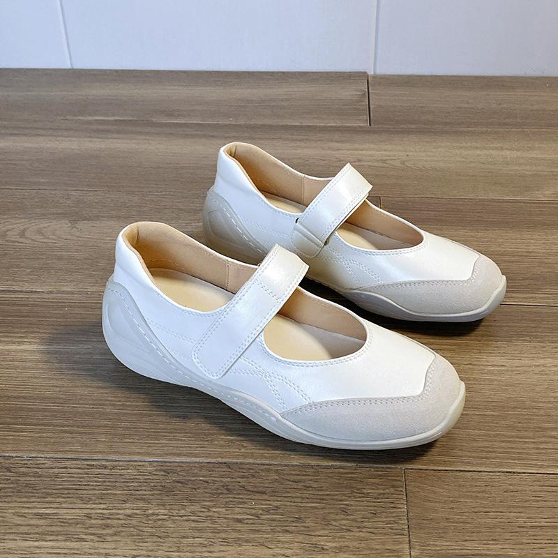 

Маленький человек увеличение внутренней высоты 2025 лето кожа французские Мэри Джейн женские туфли платформа мягкая подошва повседневные универсальные балетный стиль 40 белый