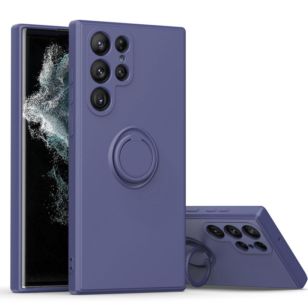 Suitable for Samsung S25 Phone Case, Note20Ultra Liquid Silicone Protective Case A15, Skin-feel Ring Stand A55