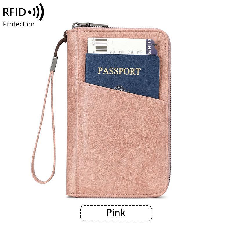 2024 RFID Travel Passport Holder & Ticket Organizer - Multifunctional Zip Document Bag