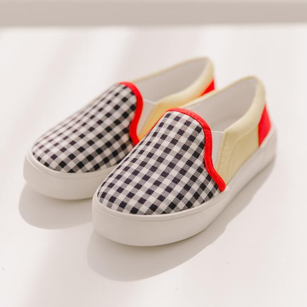 

Слипоны Baby Jam Unisex Ato, черные в клетку-1193 140