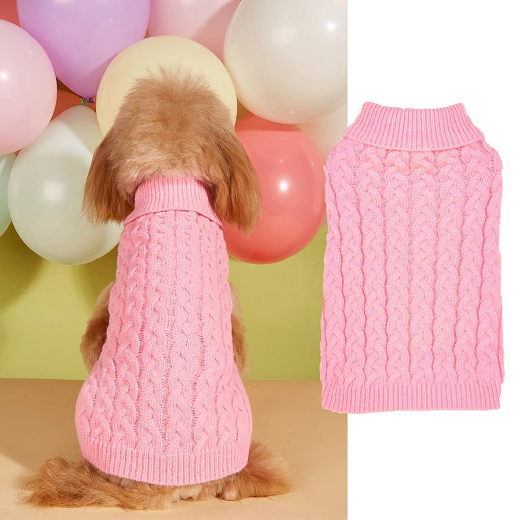 Zwei Fuß Lässig Elastisch Einfarbige Multi- Vollzopfmuster Bequem Teddy Bichon Hundepullover