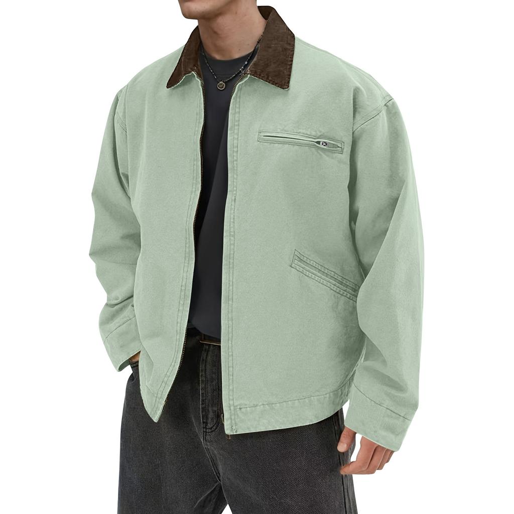 Men's Solid Color Camouflage Outdoor Sports Jacket Men's Pocket Button Casual Jacket