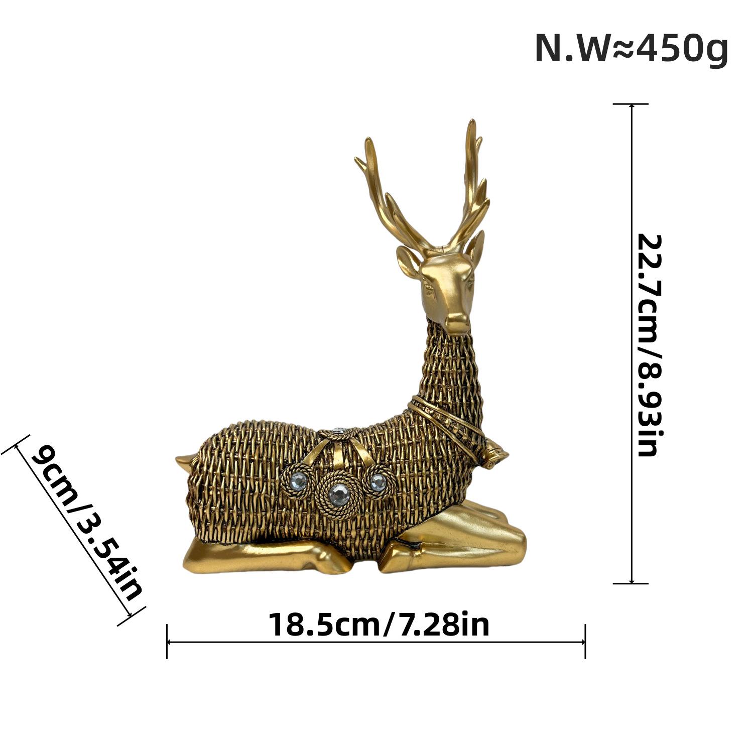 

Rattan Deer Animal Ornaments Best Nordic Elk Tabletop Decoration Home Use Living Room Wine Cabinet Exhibition Hall Resin Decoration