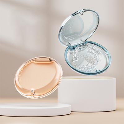 Braces Storage Box with Mirror Magnet Closure Dustproof Moisture-proof Sealed Retainer Case Mouth Guard Case Retainer Removal Tool And Brush