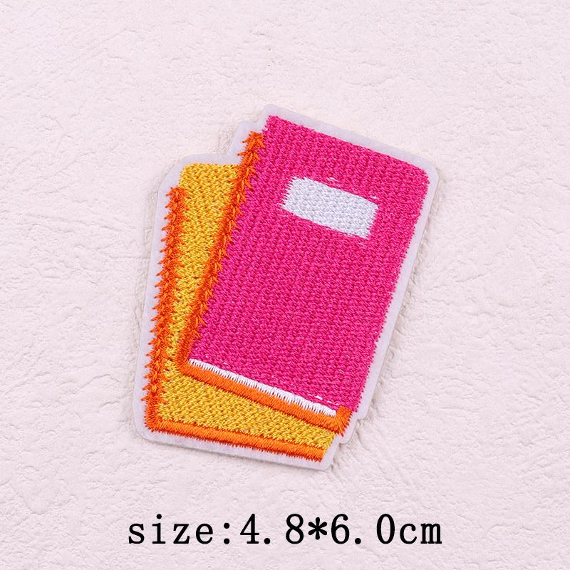 Pink Cartoon Embroidery Patch Iron On Patches For Clothing Flower Letters Patches On Clothes Sewing Fusible Patch Applique Decor