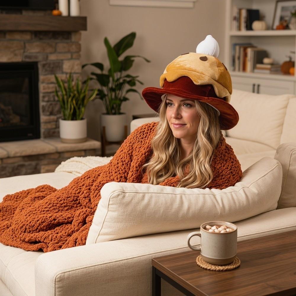 Creative Plush Cake Hat Cartoon Theme Event Hat Gift Pumpkin Pie Hat Carnivals