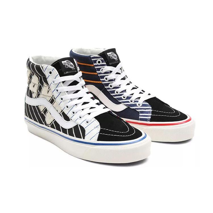 Vans Sk8 Canvas High Top Skate Shoes Unisex Sneakers Black White Red VN0A38GF4GE