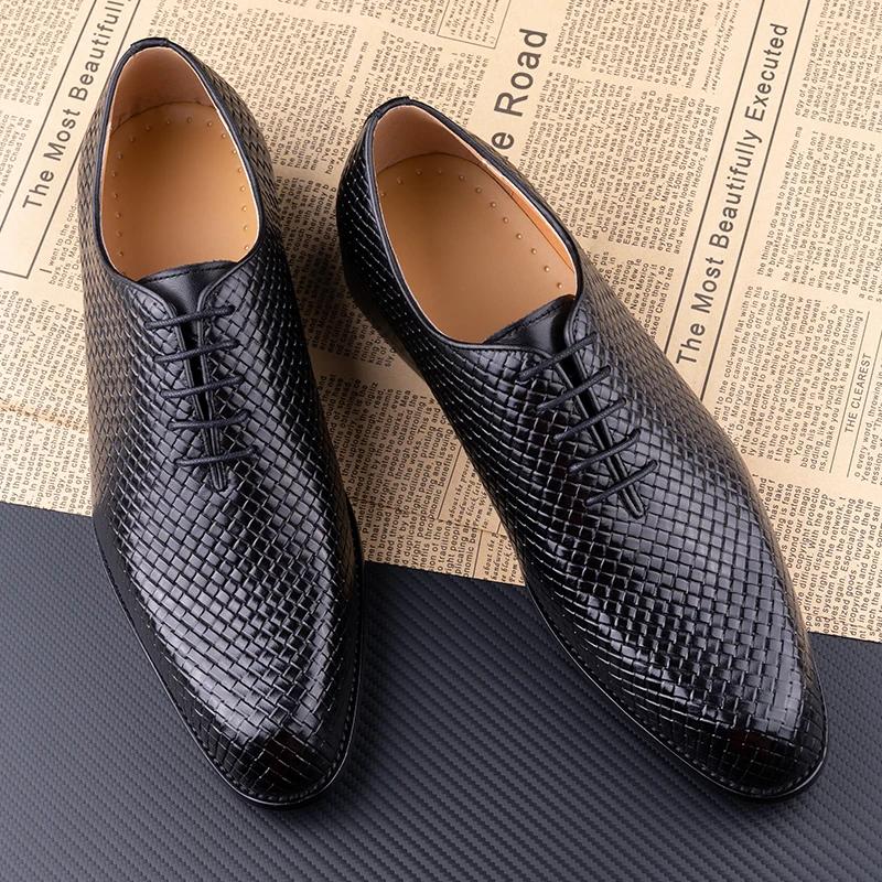 Fashion Men Dress Shoes Formal Office Oxford Wedding Party Matches Suit Zapatos De Hombre High Grade Genuine Leather handmade Man shoes