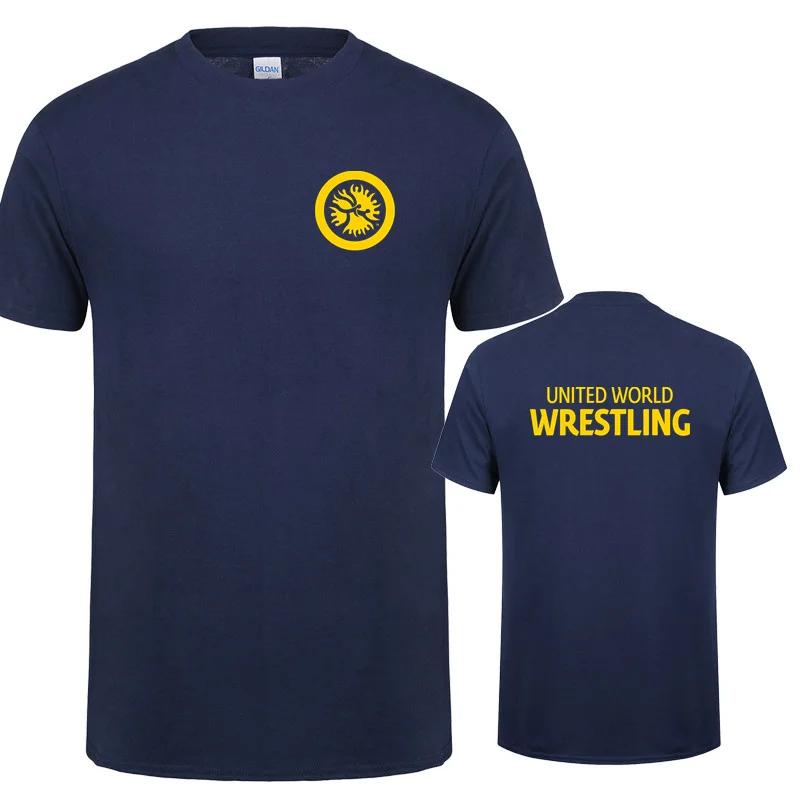 United World Wrestling UWW Men T Shirt Funny Cool Summer Cotton Short Sleeve Tee Shirts O-Neck T-shirt Man Hip Hop Streetwear