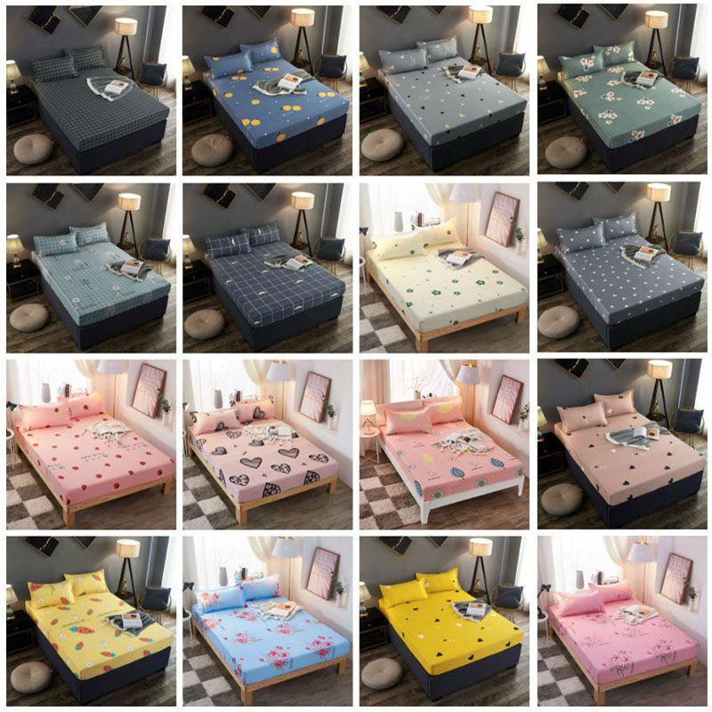 Elegant Multi-color Floral Fitted Sheet Set With Soft Breathable Fabric And Pillowcases