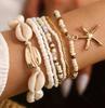 New Ankle Chain, Shell, Small Starfish, Turtle, Rice Bead, Irregular Turquoise Bead, Seaside Vacation Style Foot Accessory