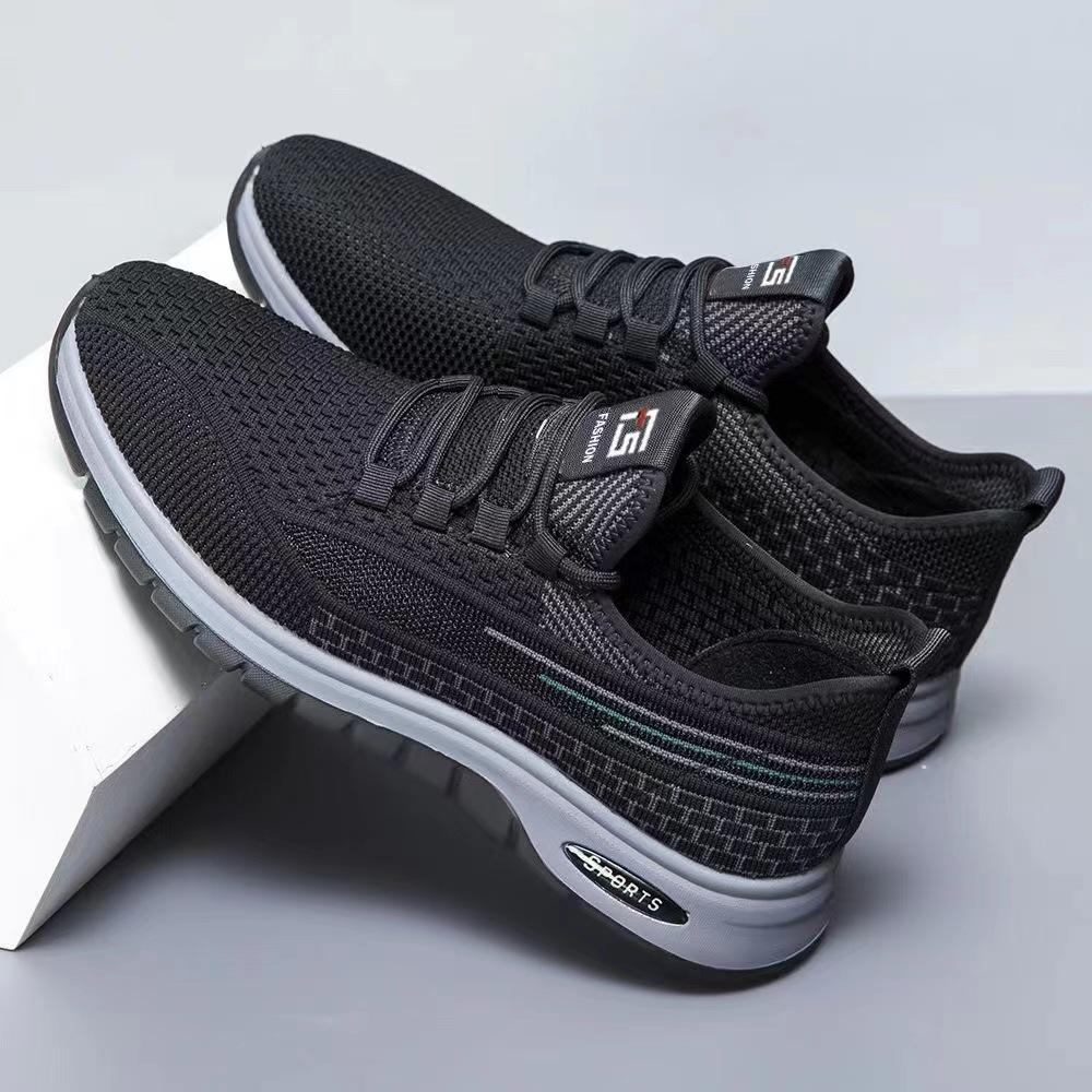 

Flying woven surface men s casual single shoes spring and autumn fashion men s lace-up men s low-top shoes 44