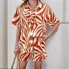 1116 Simple Women's Short Sleeve Printed Summer 1D Digital Suit Shirt Cover