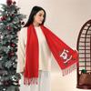New Christmas Red Printed Cashmere Scarf Pashmina Tassel Scarves Neck Protection Deer Elk Printed Wrap Gift Long Shawl 183*30Cm