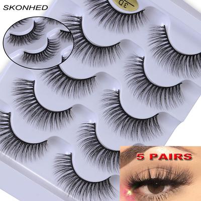 Fluffy Multilayers Wispy Flared False Eyelashes Eye Lash Extension Criss-cross 3D Faux Mink Hair