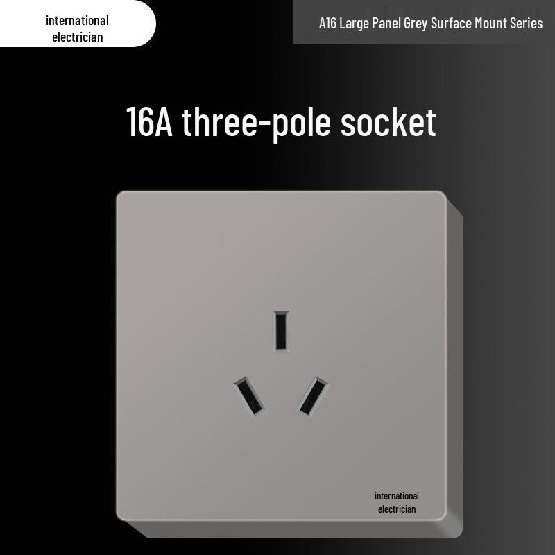 Priză electrică ultra-subțire de 16A cu montaj aparent cu panou de perete cu cinci găuri pentru uz casnic și pentru aparat de aer condiționat