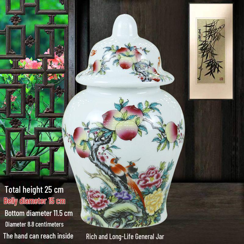 Ceramic Rice Storage Jar with Lid - Sealed Container for Rice, Water, and Oil