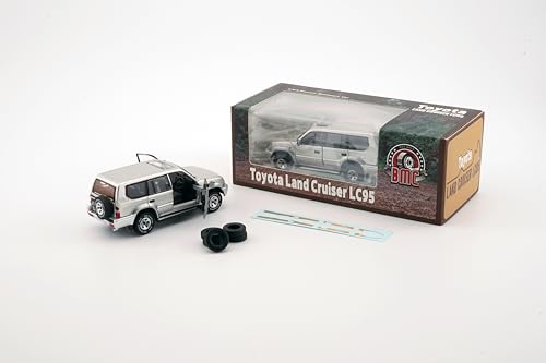 BM CREATIONS 1/64 Scale Toyota Land Cruiser Prado LC95 Silver (RHD) Finished Product