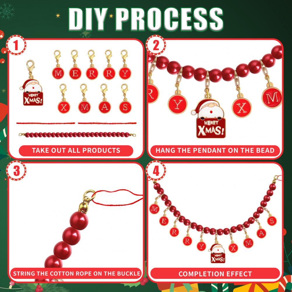 Christmas Pendant Holiday Decoration Pendant Vintage Enamel Bead Christmas Garland Pendant Set for Festive Home Decor