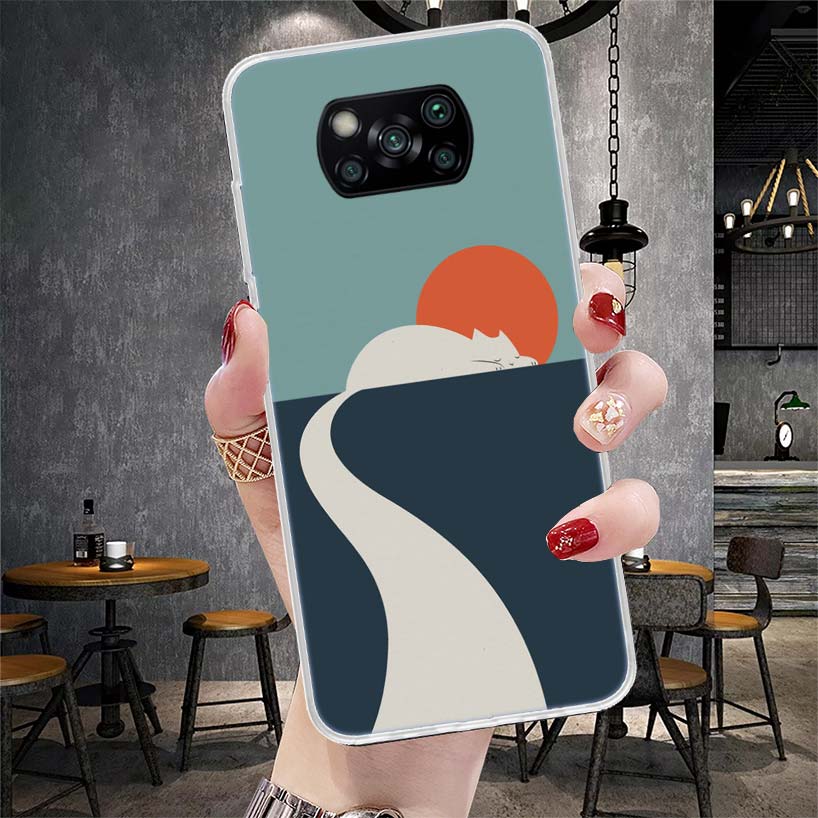 Art Cat Mount Fuji Japan Soft Phone Case For Xiaomi Redmi 15C 15 13C 13 Poco X5 X6 X7 F7 Ultra M7 12C 12 10 10C 9C 9A 9T 9 Funda