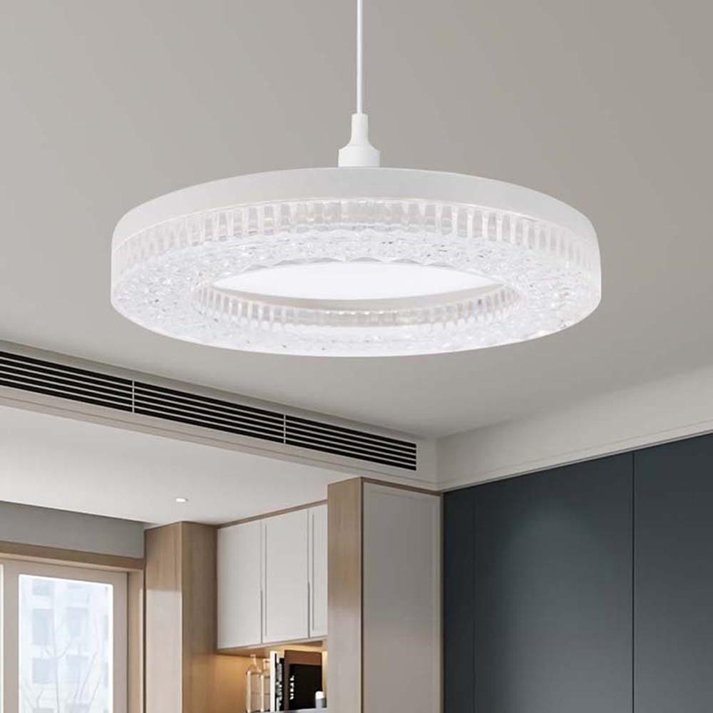 

E27 24W Round LED Crystal Light Energy Saving Bright Indoor Lamp,White Light 23cm A
