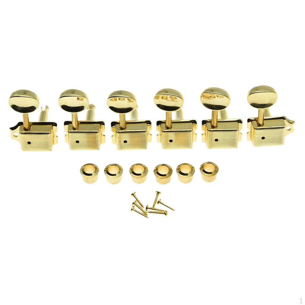 6 Pieces Retro Electric Guitar Tuners Split Shaft Tuning Pegs Sturdy with Bushings Screws Accessory
