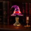 Halloweenový čarodějnický klobouk Stolní lampa, USB vitrážová čarodějnická klobouková lampa, Vintage gotický kouzelnický klobouk Dekorativní noční světlo pro domov, ložnici