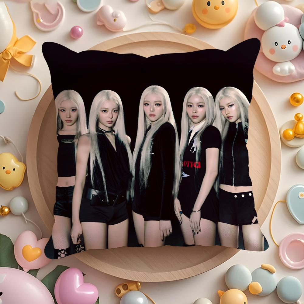 Korea I-ITZYS Band Cushion Cover Home & Car Multi-Scene Pillow Cover - Reversible, Soft & Durable for Daily Use