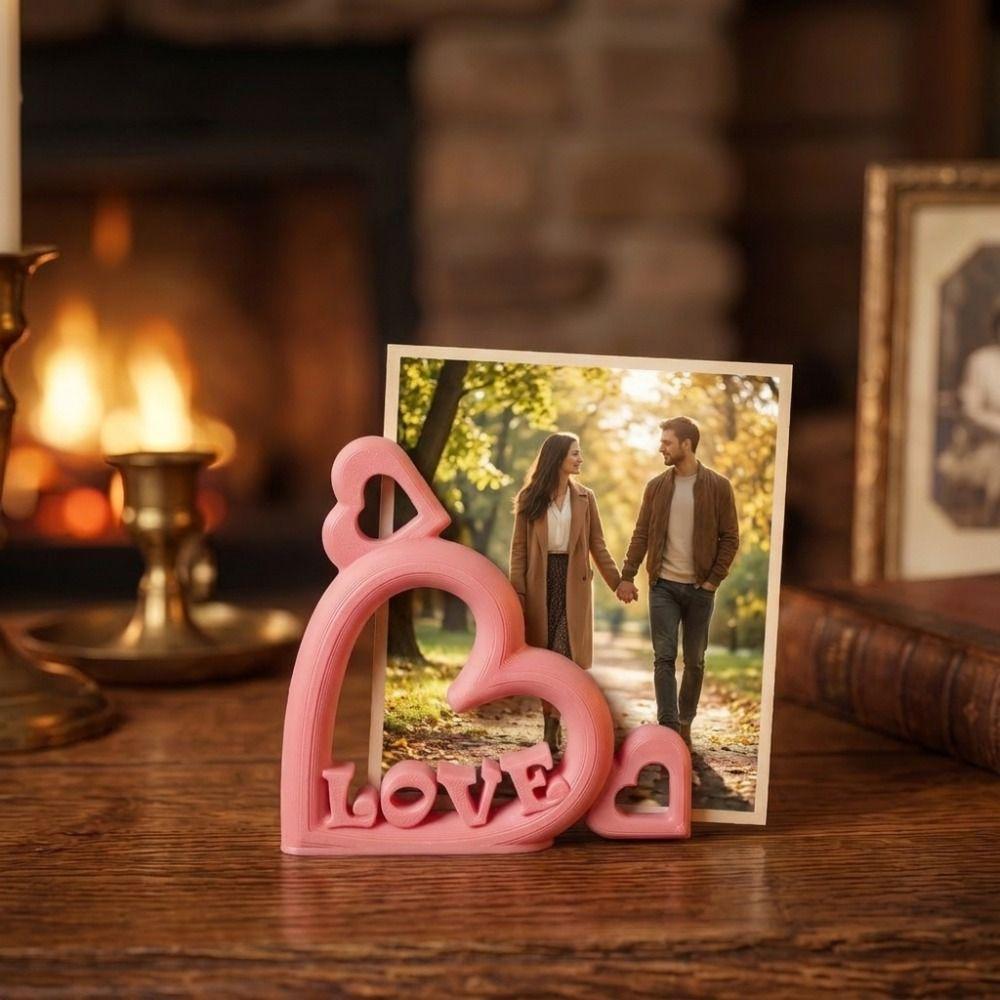 Plastic Business Card Stand LOVE Letter Design Mini Picture Frame Desktop Ornament Bedroom Decor