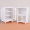 White Mini Cabinets 1/12 Scale Dollhouses Furniture Modern Kitchen Storage Shelves For Miniature Displays