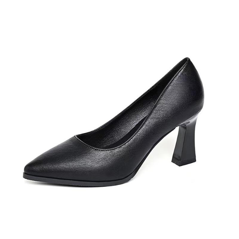 New Style Single Shoes - Women's Pointed-toe Thick-heeled High-heeled Women's Shoes