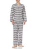 Gunze Made In Banshu Long Sleeve and Pants Dyed SF4353 Men's Pajamas, Japan, Weave, (Front Opening), 100% Cotton, Flannel, Gray,