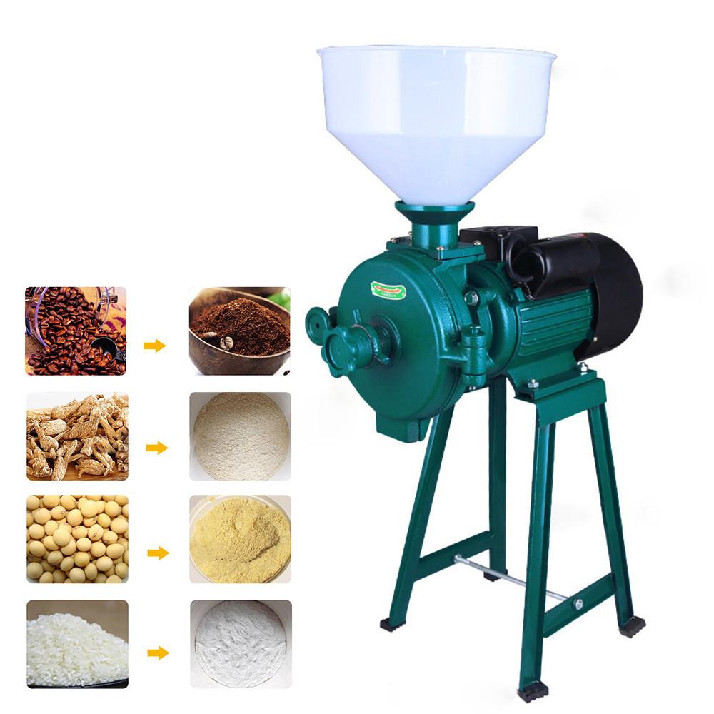 2200W Blue/Green Corn Grain Rice Milling Machine With Funnel 22.83*16.93*10.63inch Electric Feed Mill Dry Cereals Grinder