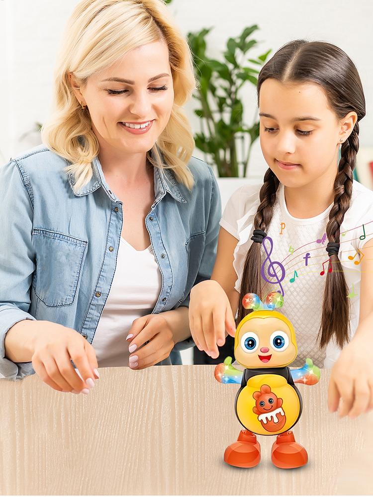Electric Dancing Bee Electric Toys Musical Toys Cartoon Bee with Lights & Music Interactive Educational Toys Preschool Learning