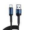 3A A-C Fast Charge Cable, Braided Extended Strain Relief Data Line for Mobile Phones
