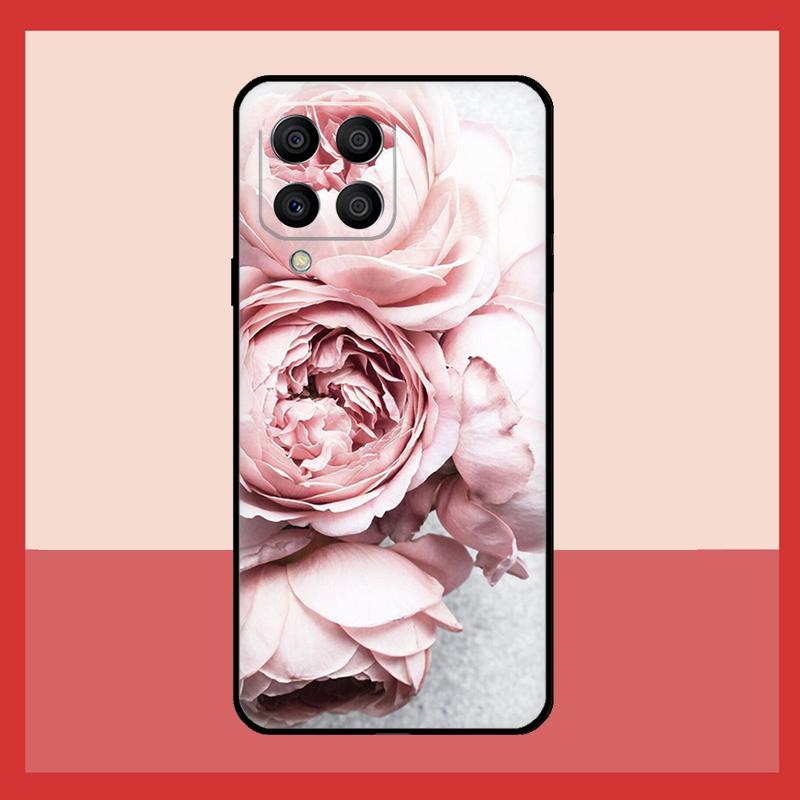 Elegant Pink Purple Peony Flower Case For Samsung Galaxy M56 M12 M06 M32 M52 M35 M55 M15 M11 M13 M14 M16 M36 M31 M53 M34 M54